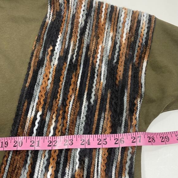 BKE Patchwork Sweater Women S Olive Green Cowl Neck Colorblock Dolman Sleeve - Picture 11 of 13